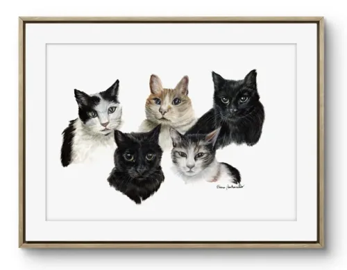 Ritratto Cinque Gatti